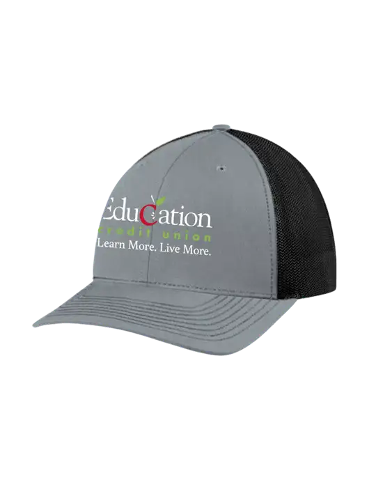 Richardson Adjustable Snapback Original 112 Trucker Cap Heather Grey w/Black Mesh w/Education Credit Union Logo