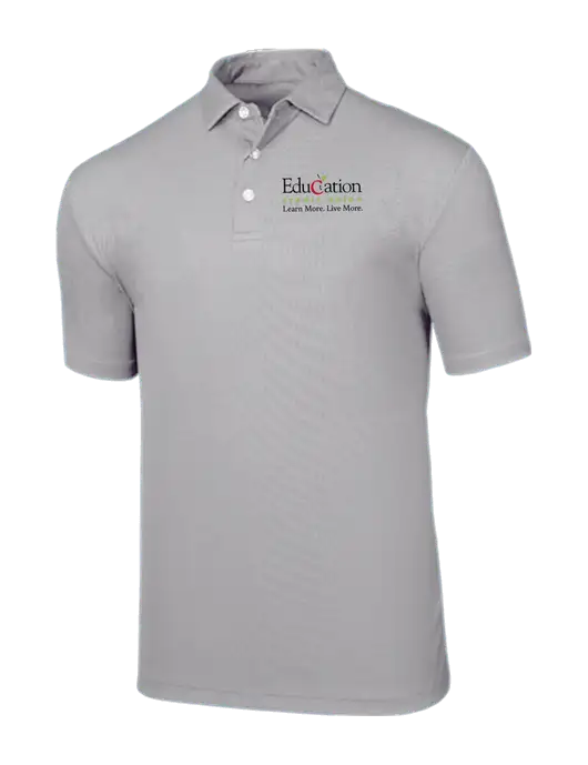 Callaway Birdseye Light Grey Polo w/Education Credit Union Logo