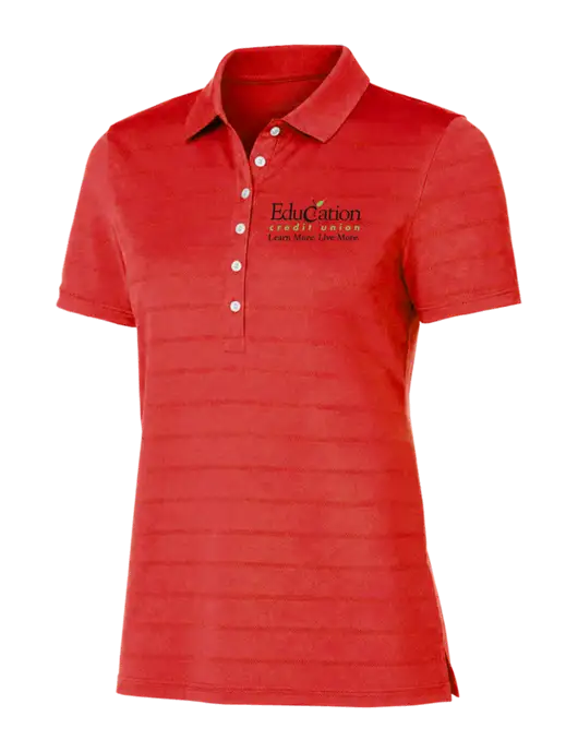 Callaway Womens Red Ventilated Polo w/Education Credit Union Logo
