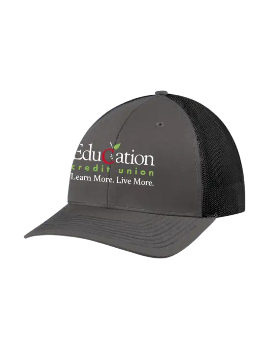 Richardson Adjustable Snapback Original 112 Trucker Cap Dark Grey w/Black Mesh w/Education Credit Union Logo