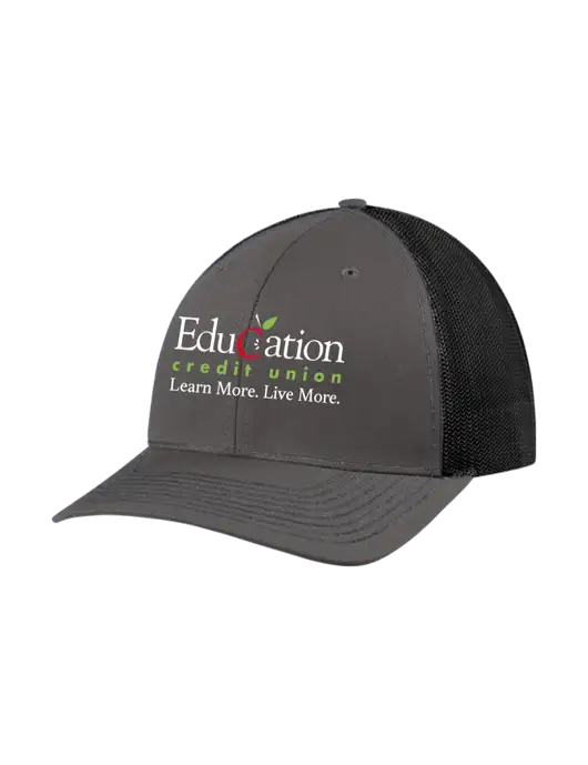 Richardson Adjustable Snapback Original 112 Trucker Cap Dark Grey w/Black Mesh w/Education Credit Union Logo