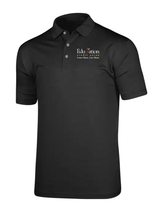 Callaway Vibrant Black Ventilated Polo w/Education Credit Union Logo