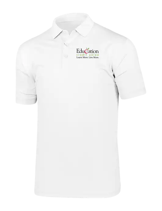 Callaway Vibrant Bright White Ventilated Polo w/Education Credit Union Logo