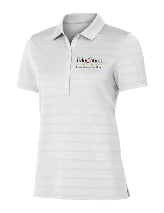 Callaway Womens Bright White Ventilated Polo w/Education Credit Union Logo