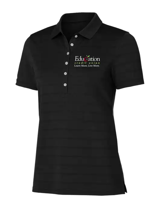 Callaway Womens Black Ventilated Polo w/Education Credit Union Logo
