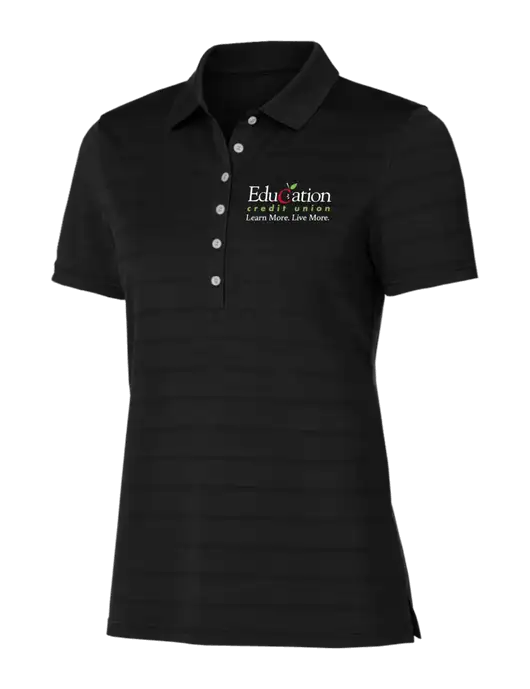 Callaway Womens Black Ventilated Polo w/Education Credit Union Logo