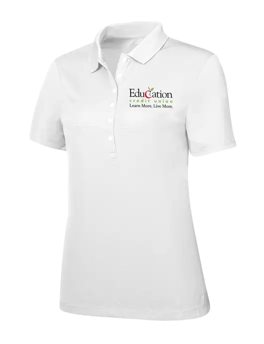 Callaway Womens Ottoman Bright White Polo w/Education Credit Union Logo