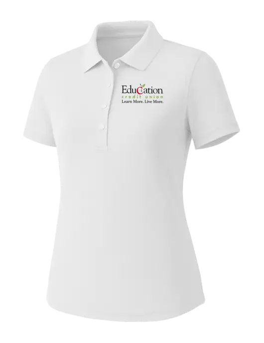 Callaway Womens Core Bright White Performance Polo w/Education Credit Union Logo