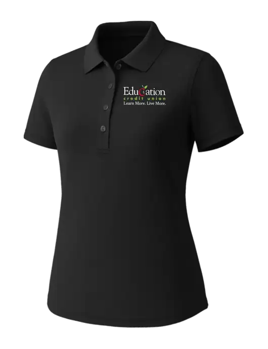 Callaway Womens Core Black Performance Polo w/Education Credit Union Logo
