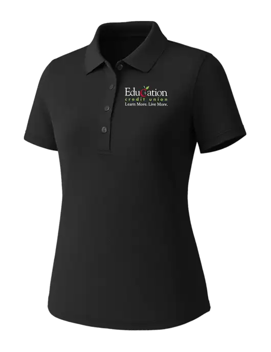 Callaway Womens Core Black Performance Polo w/Education Credit Union Logo