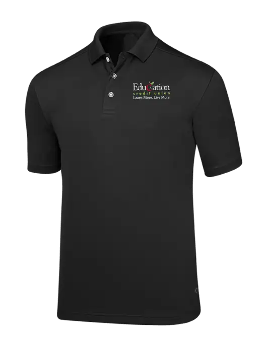 Callaway Core Black Performance Polo w/Education Credit Union Logo