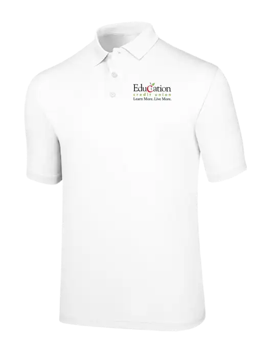 Callaway Opti-Dri White Chev Polo w/Education Credit Union Logo