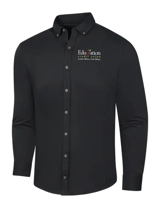 OGIO Blacktop Modern Code Stretch Button-Up Shirt w/Education Credit Union Logo