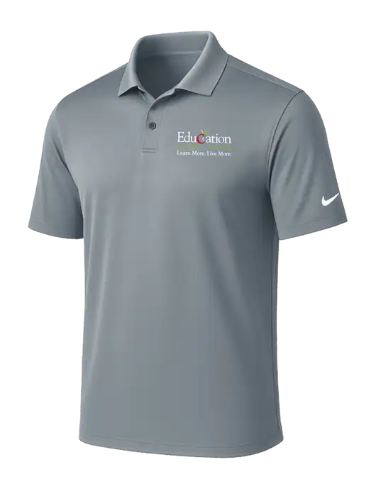 NIKE Medium Grey Victory Solid Polo w/Education Credit Union Logo