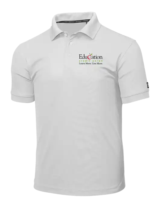 OGIO Bright White Caliber 2.0 Polo w/Education Credit Union Logo