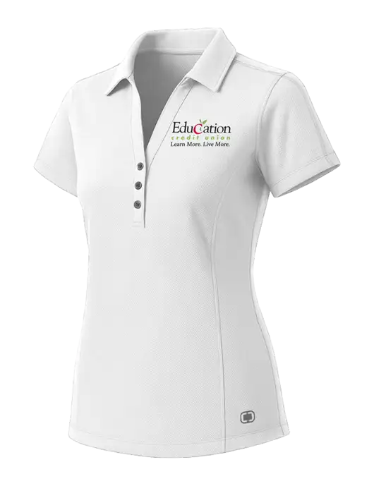 OGIO Womens White ONYX Polo w/Education Credit Union Logo