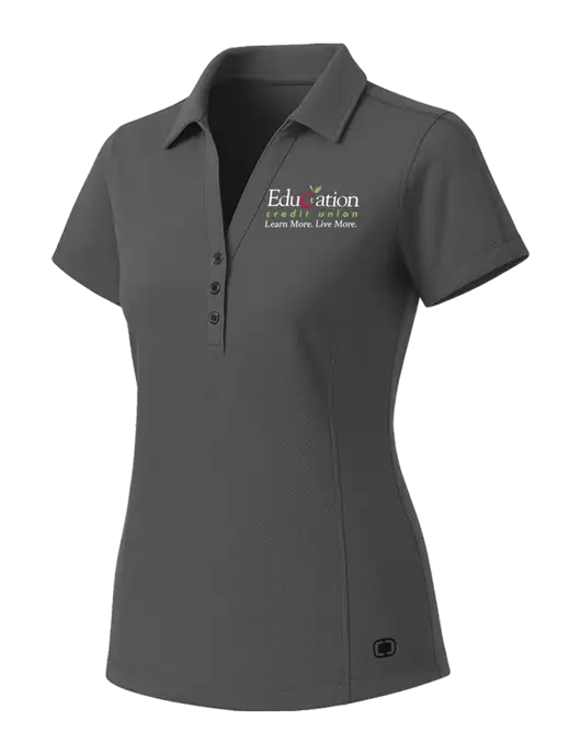 OGIO Womens Medium Grey ONYX Polo w/Education Credit Union Logo
