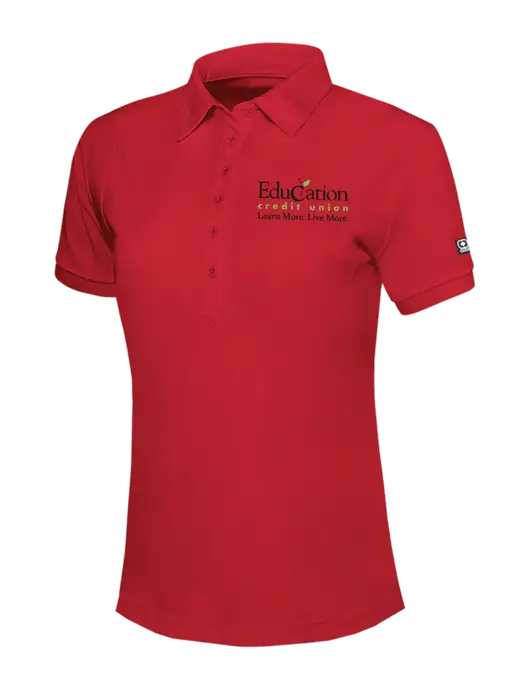 OGIO Womens Red Jewel Polo w/Education Credit Union Logo