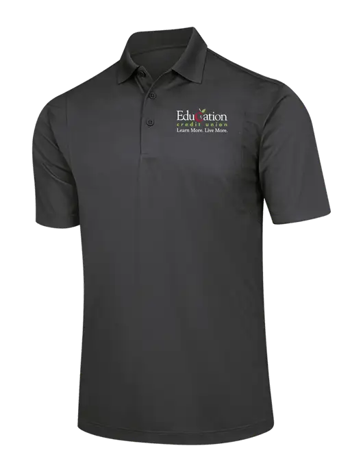 Dark Grey Micropique Sport-Wick Polo w/Education Credit Union Logo