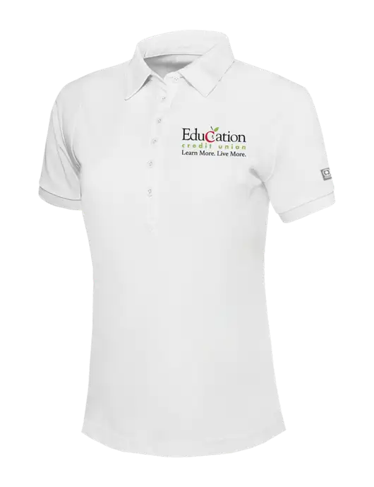 OGIO Womens Bright White Jewel Polo w/Education Credit Union Logo