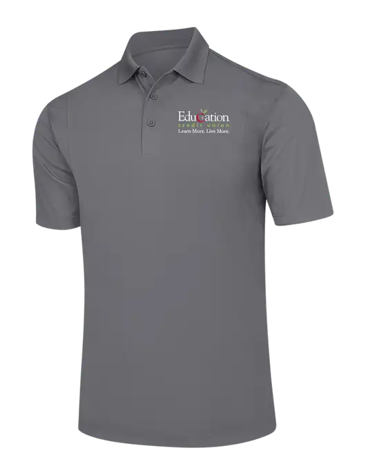 Medium Grey Micropique Sport-Wick Polo w/Education Credit Union Logo