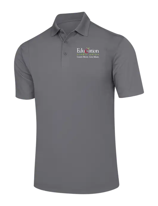 Medium Grey Micropique Sport-Wick Polo w/Education Credit Union Logo