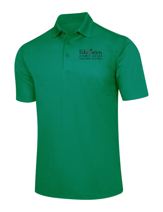 Kelly Green Micropique Sport-Wick Polo w/Education Credit Union Logo