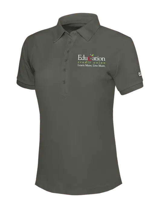 OGIO Womens Medium Grey Jewel Polo w/Education Credit Union Logo