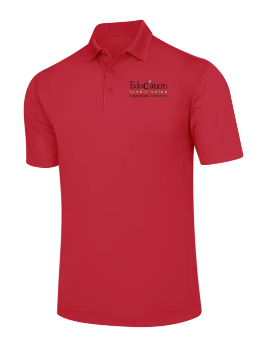 Red Micropique Sport-Wick Polo w/Education Credit Union Logo