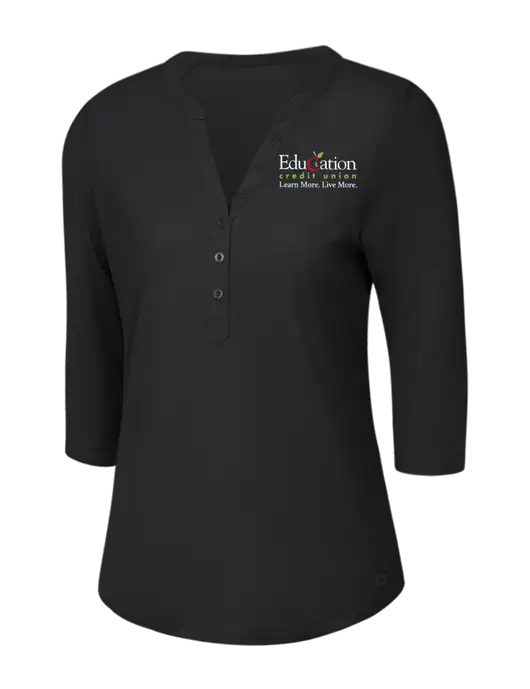 OGIO Blacktop Jewel Henley w/Education Credit Union Logo