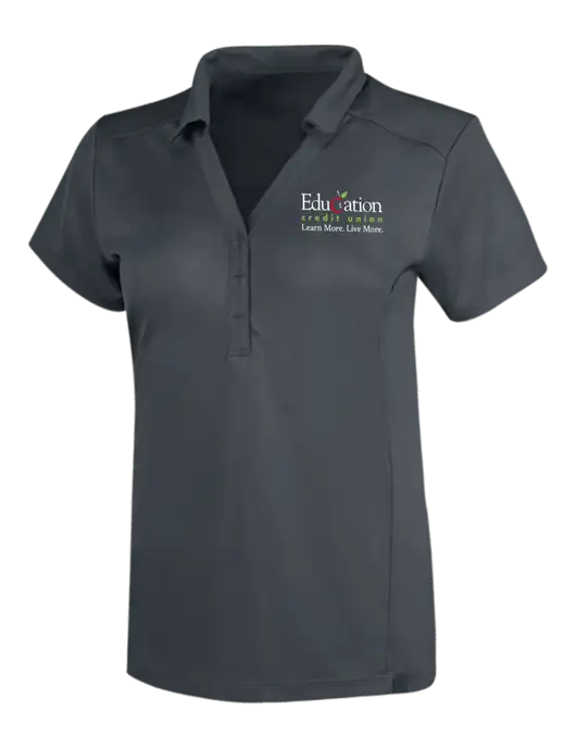 OGIO Dark Grey Womens Framework Polo w/Education Credit Union Logo