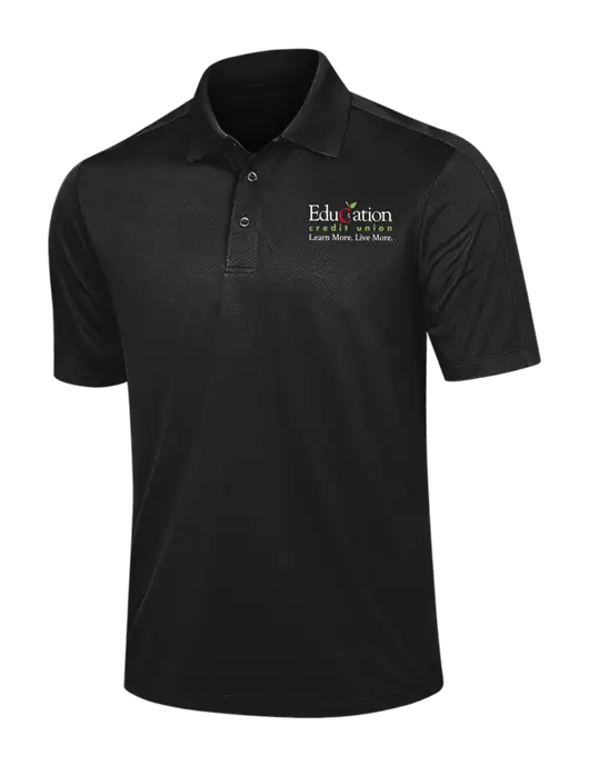 Black Diamond Textured Jacquard Polo w/Education Credit Union Logo