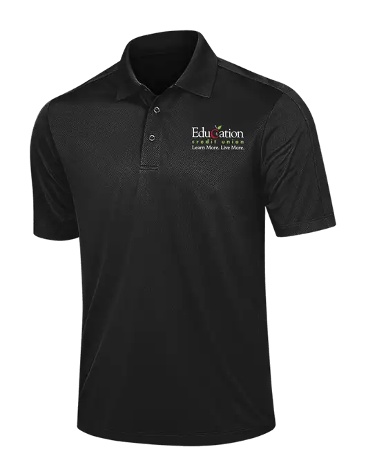 Black Diamond Textured Jacquard Polo w/Education Credit Union Logo