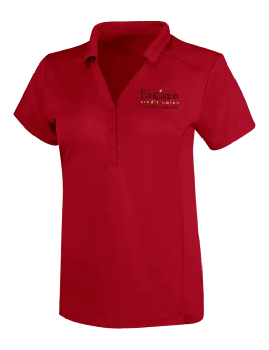 OGIO Red Womens Framework Polo w/Education Credit Union Logo