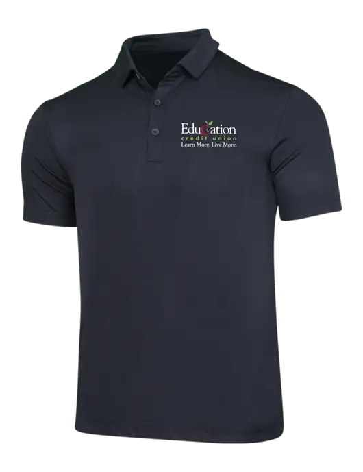 Black Posi-UV Pro Polo w/Education Credit Union Logo