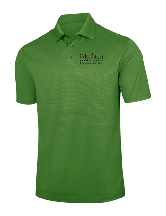 Kelly Green Performance Fine Jacquard Polo w/Education Credit Union Logo