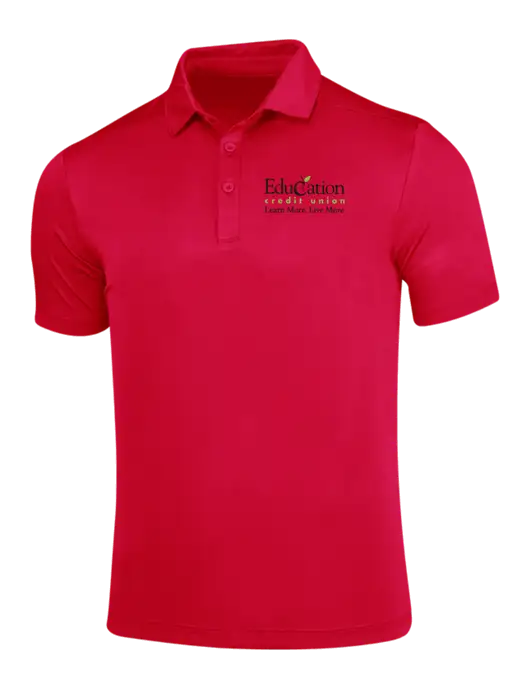 True Red Posi-UV Pro Polo w/Education Credit Union Logo
