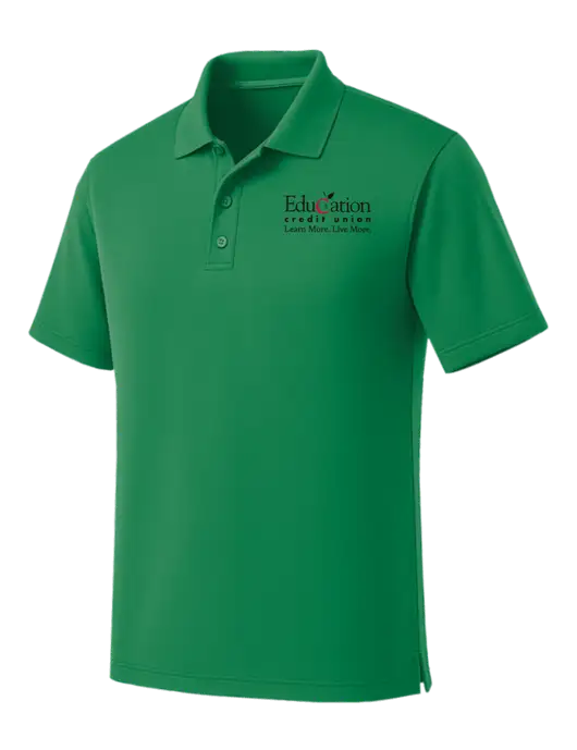 Kelly Green Dry Zone UV Micro Mesh Polo w/Education Credit Union Logo