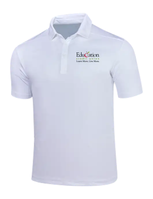 White Posi-UV Pro Polo w/Education Credit Union Logo