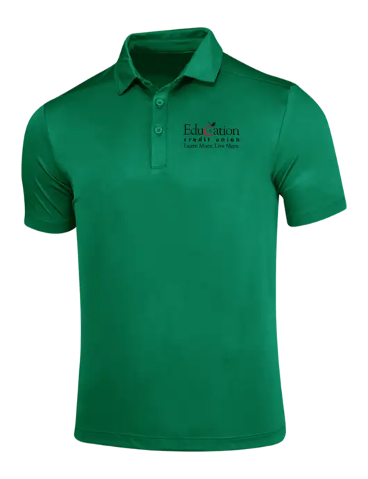 Kelly Green Posi-UV Pro Polo w/Education Credit Union Logo