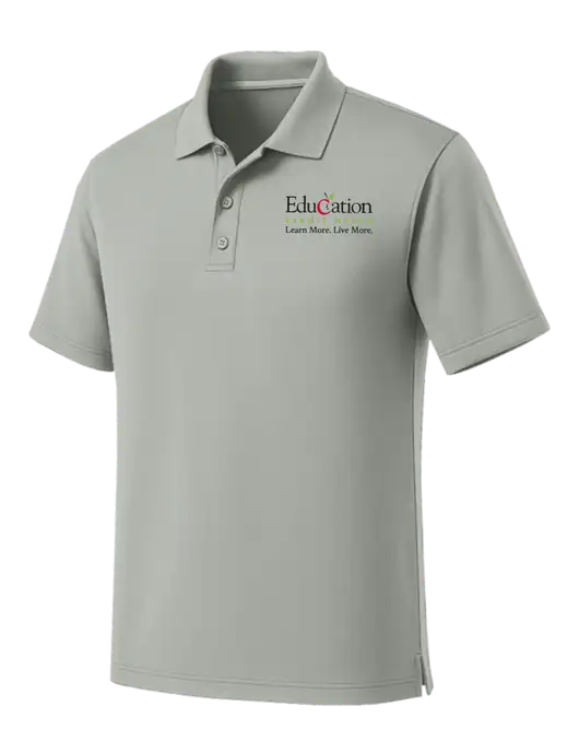 Light Grey Dry Zone UV Micro Mesh Polo w/Education Credit Union Logo