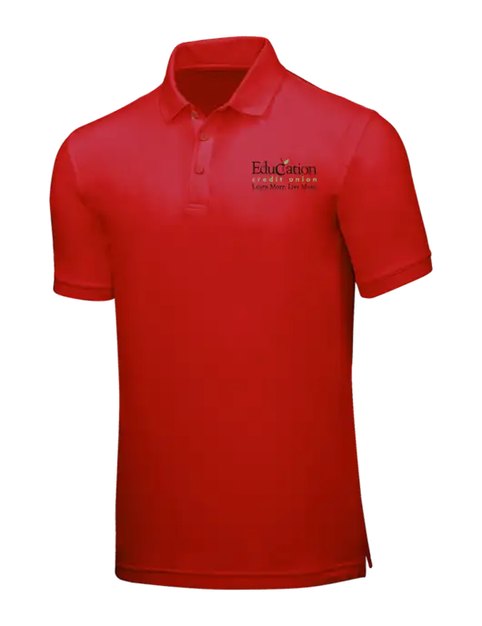 Red Core Classic Pique w/Education Credit Union Logo