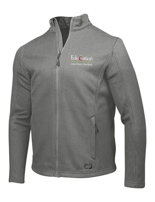 OGIO Medium Grey Grit Fleece Jacket w/Education Credit Union Logo