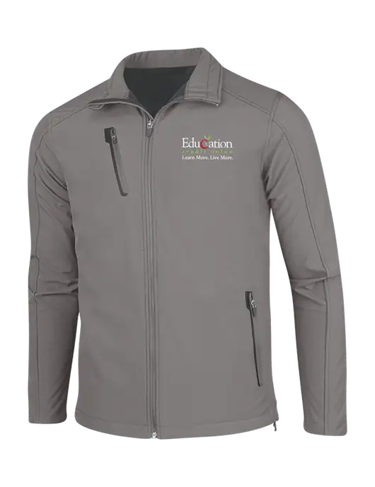 Medium Grey Welded Softshell Jacket w/Education Credit Union Logo