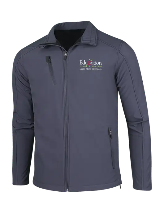 Dark Grey Welded Softshell Jacket w/Education Credit Union Logo