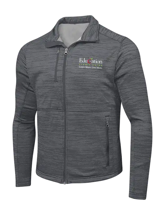 Medium Grey Digi Stripe Fleece Jacket w/Education Credit Union Logo