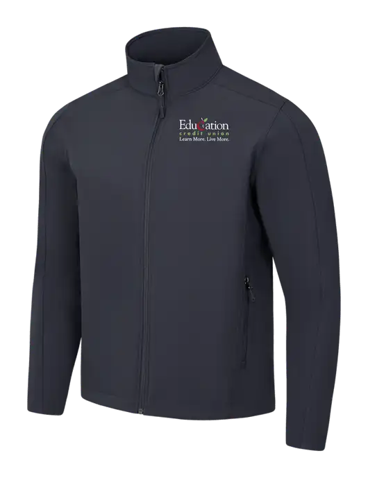 Charcoal Grey Core Soft Shell Jacket w/Education Credit Union Logo