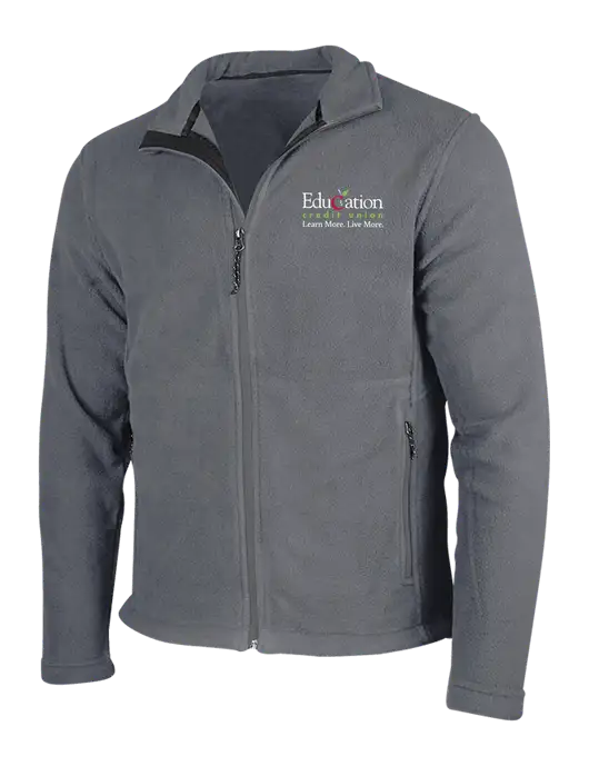 Medium Grey Fleece Jacket w/Education Credit Union Logo