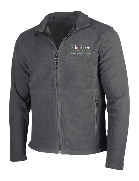 Dark Grey Fleece Jacket w/Education Credit Union Logo