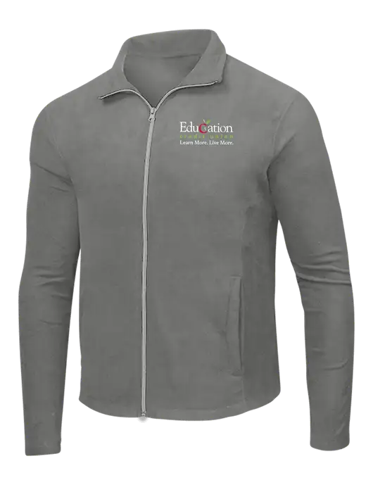 Medium Grey Microfleece Jacket w/Education Credit Union Logo